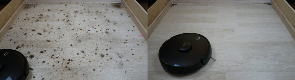 Xiaomi collects garbage on laminate flooring