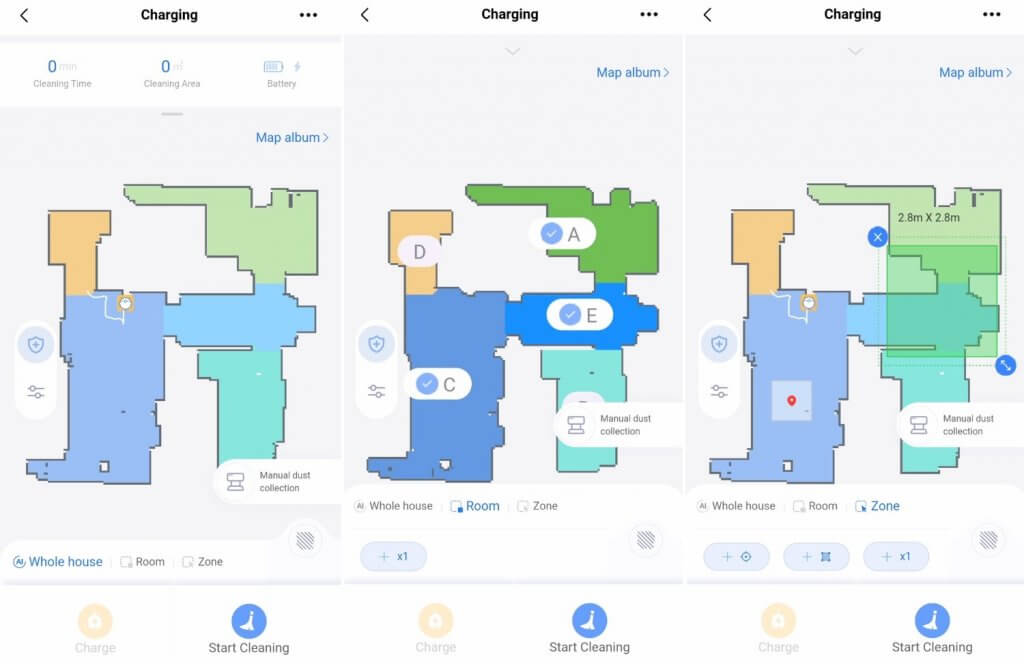 Cleaning modes Cleaning modes
