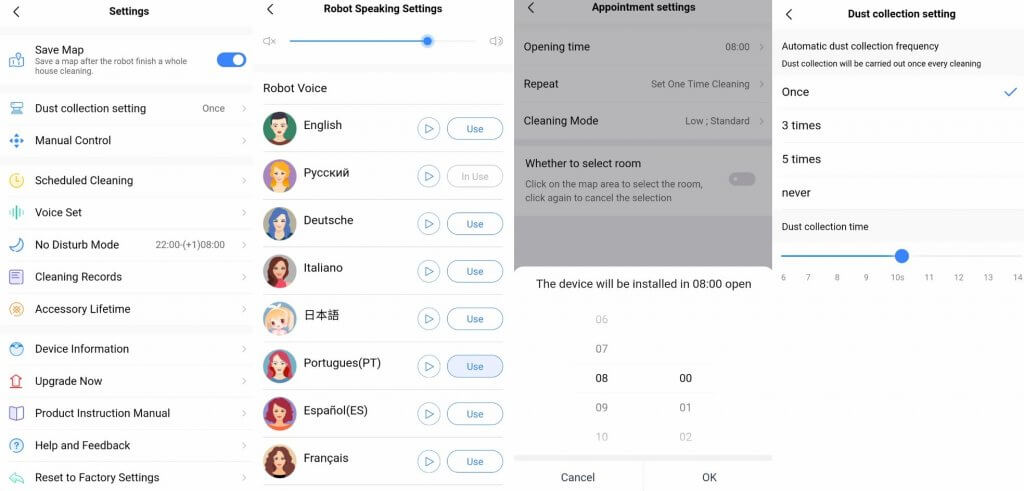 Main settings Main settings