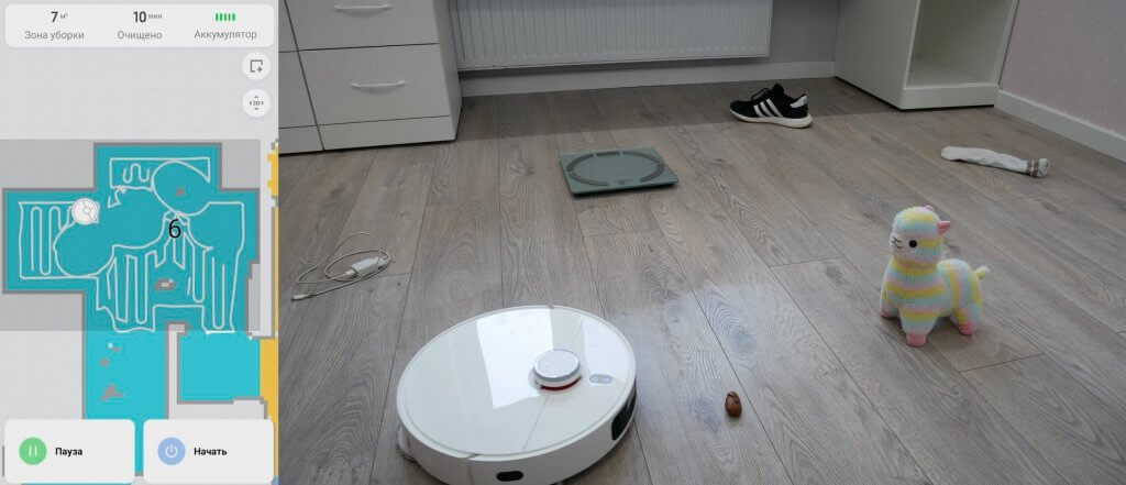 Xiaomi Mijia OMNI 1S: Recognition of objects on the floor