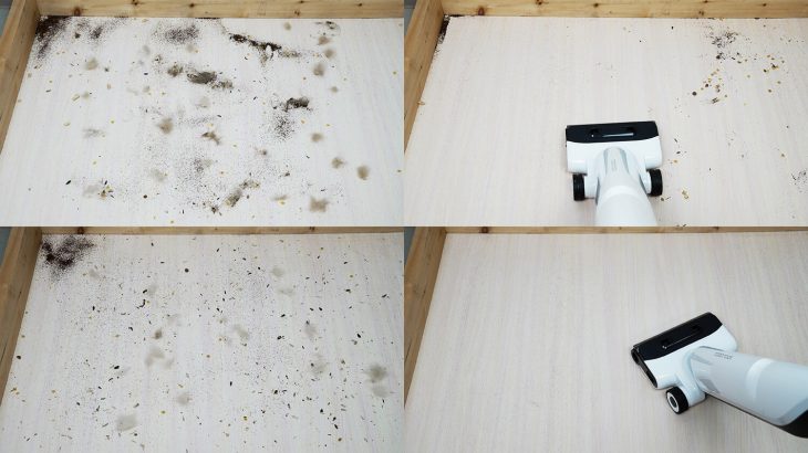 Roborock Flexi Pro: Garbage collection on laminate flooring Roborock Flexi Pro: Garbage collection on laminate flooring